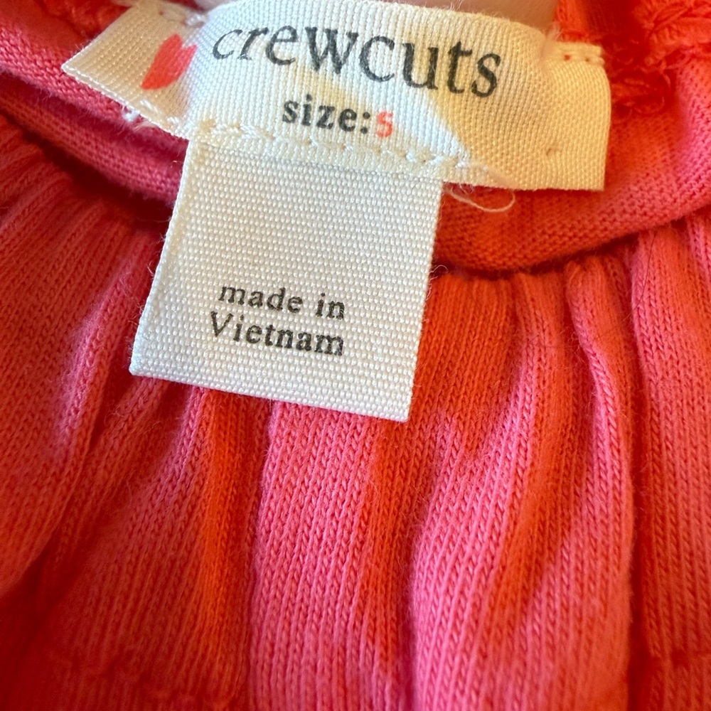 Crewcuts 5T Coral Short Sleeve Cotton Dress - Picture 3 of 7